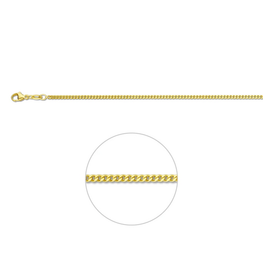 gourmette 2,1 mm doublé 10/000 (geel)
