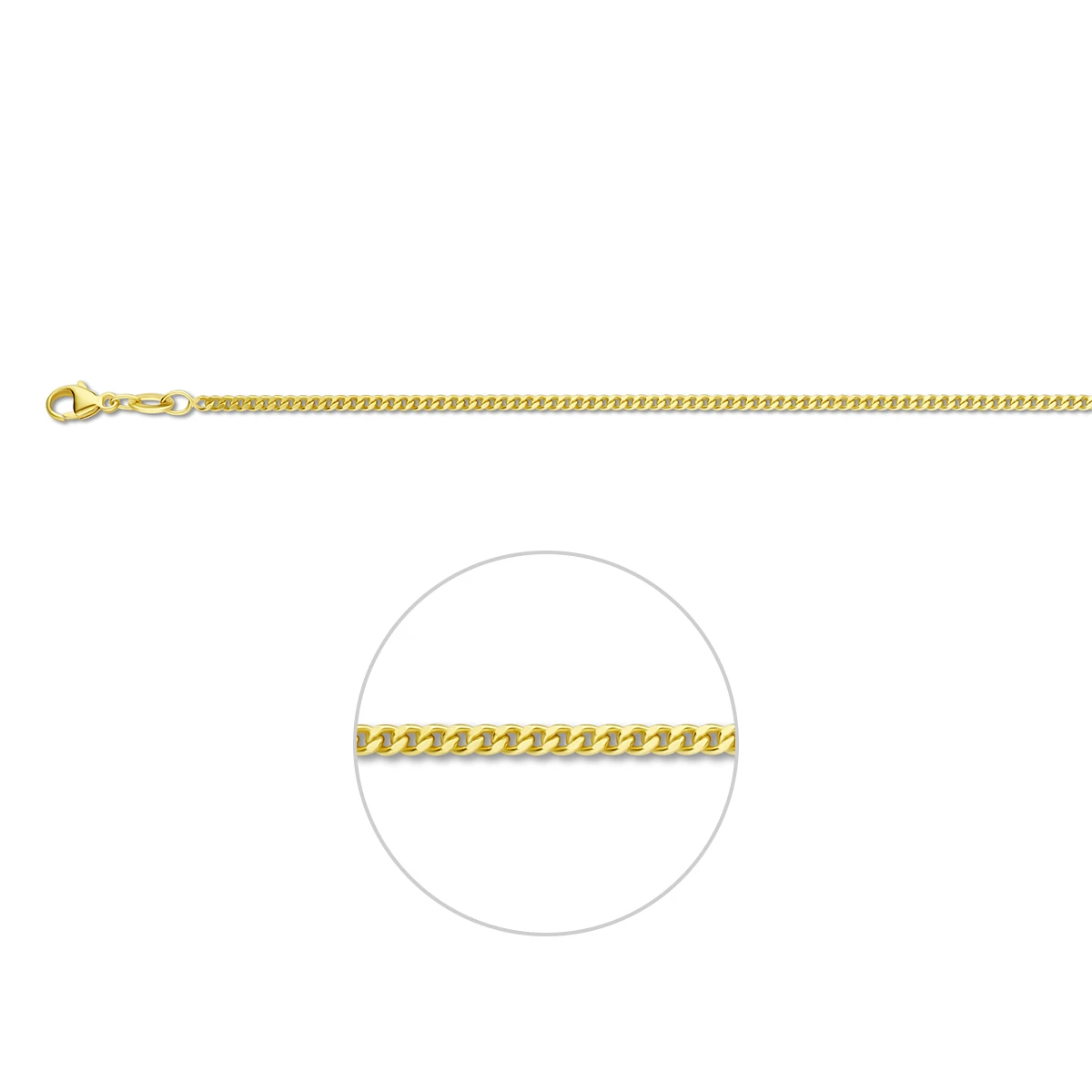 gourmette 2,1 mm doublé 10/000 (geel)