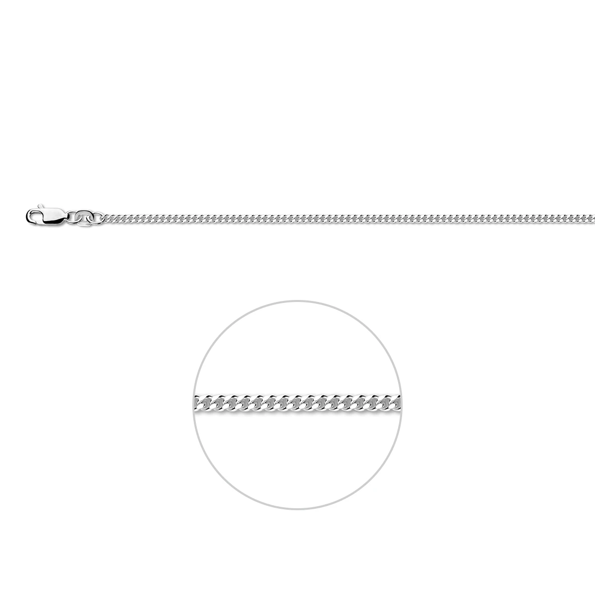 gourmette 2,1 mm zilver wit
