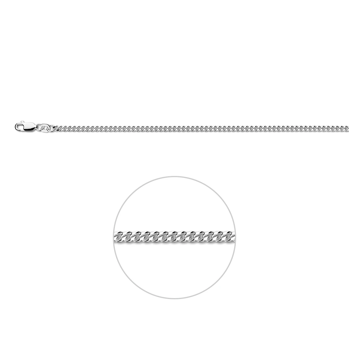 gourmette 2,4 mm zilver wit