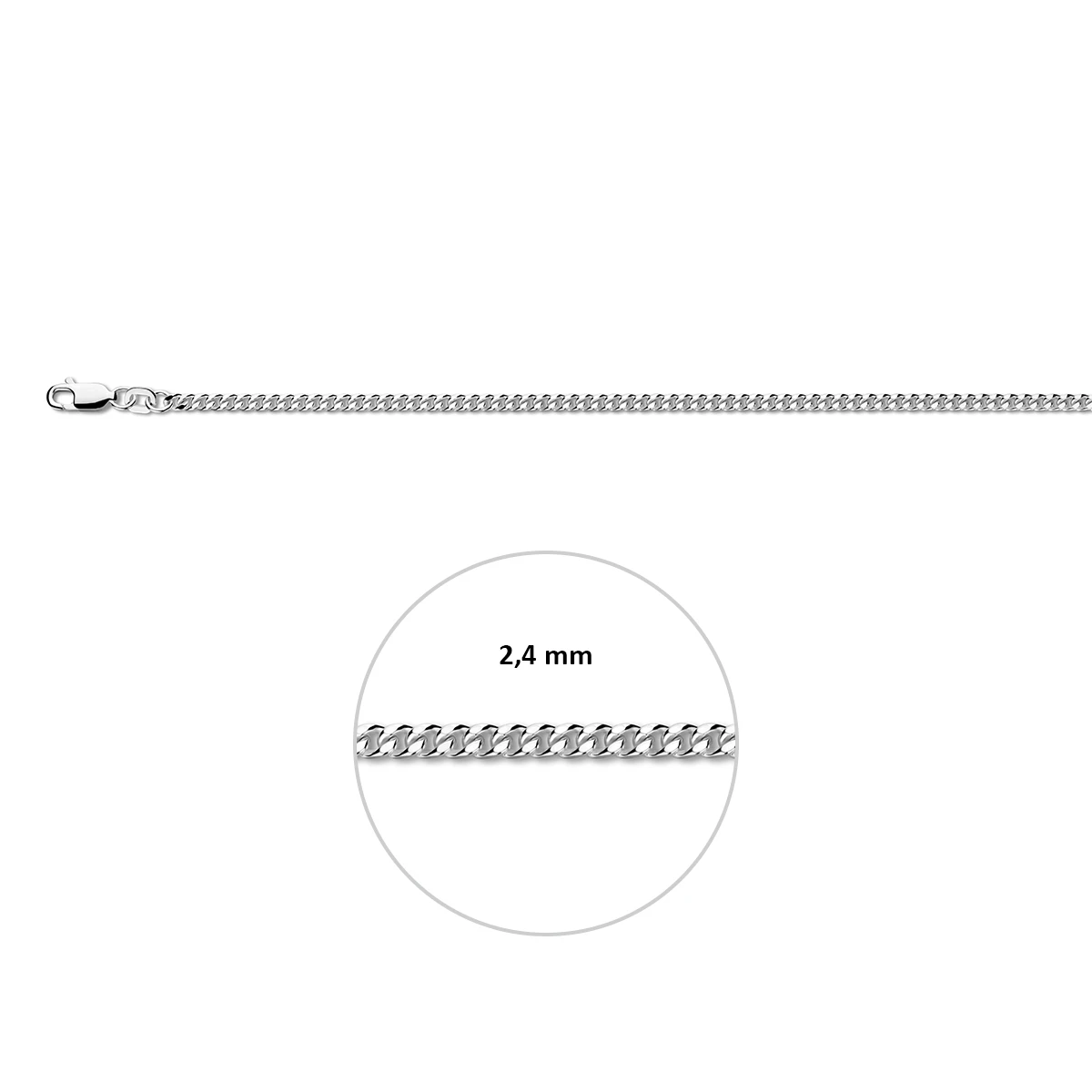 gourmette 2,4 mm zilver wit