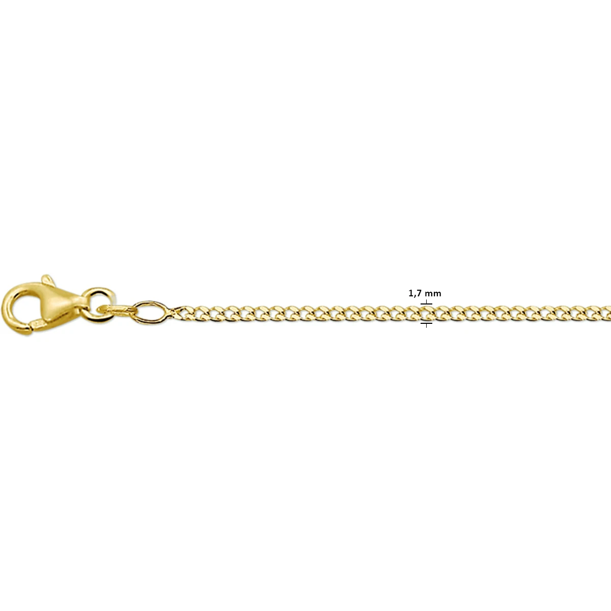 gourmette 1,7 mm 14K geelgoud