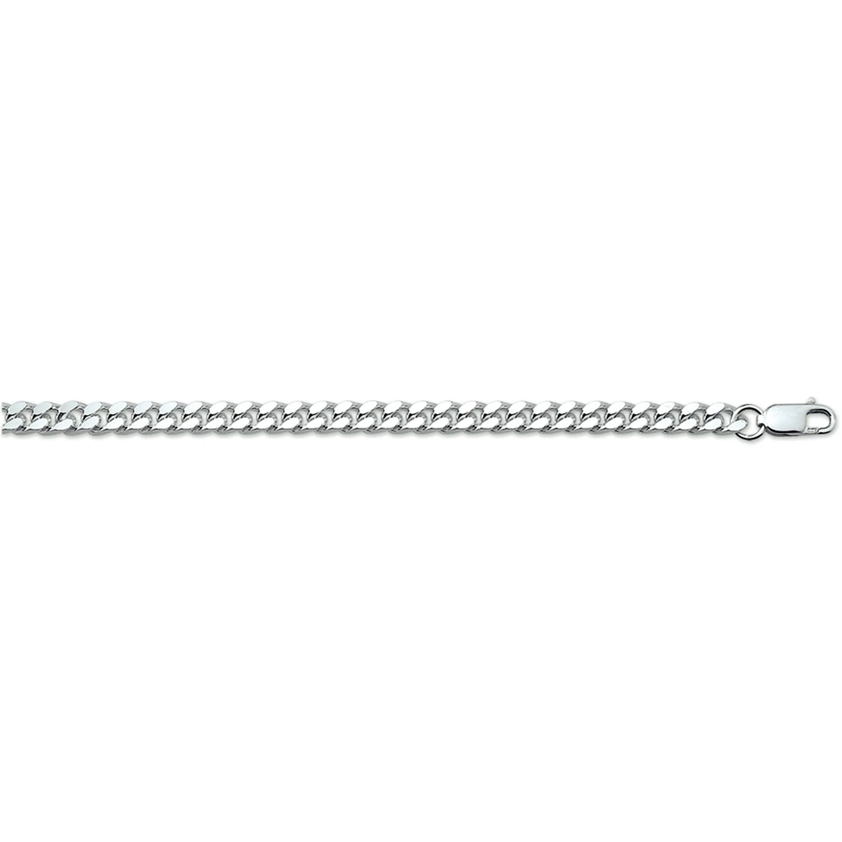 gourmette 4 zijdes geslepen 4,8 mm zilver wit