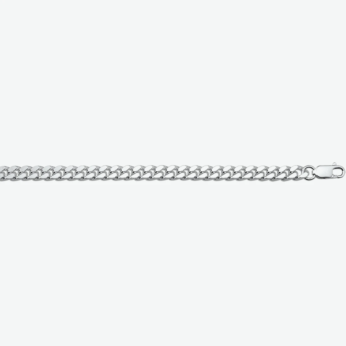 gourmette 4 zijdes geslepen 5,5 mm zilver wit
