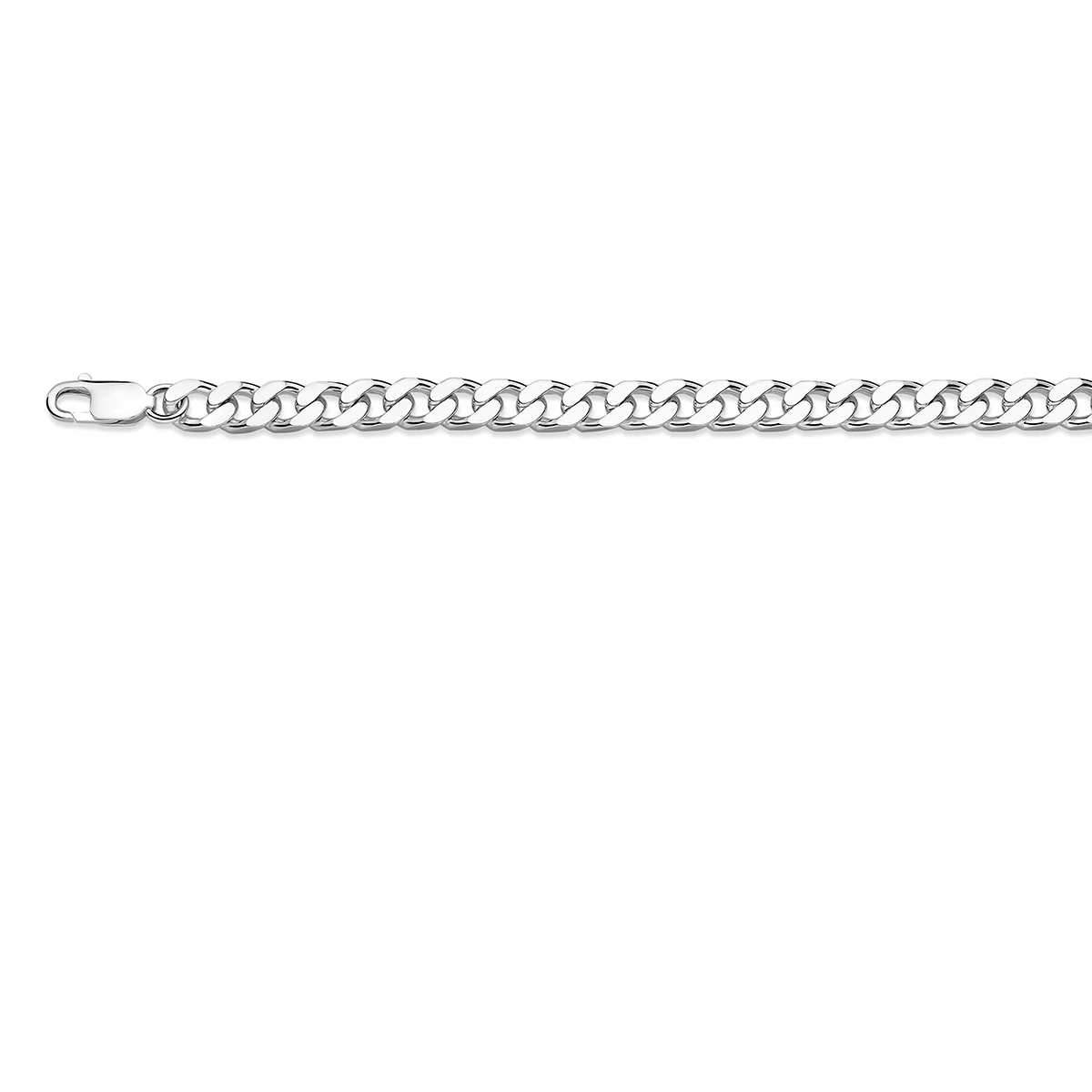 gourmette 4 zijdes geslepen 7 mm zilver wit