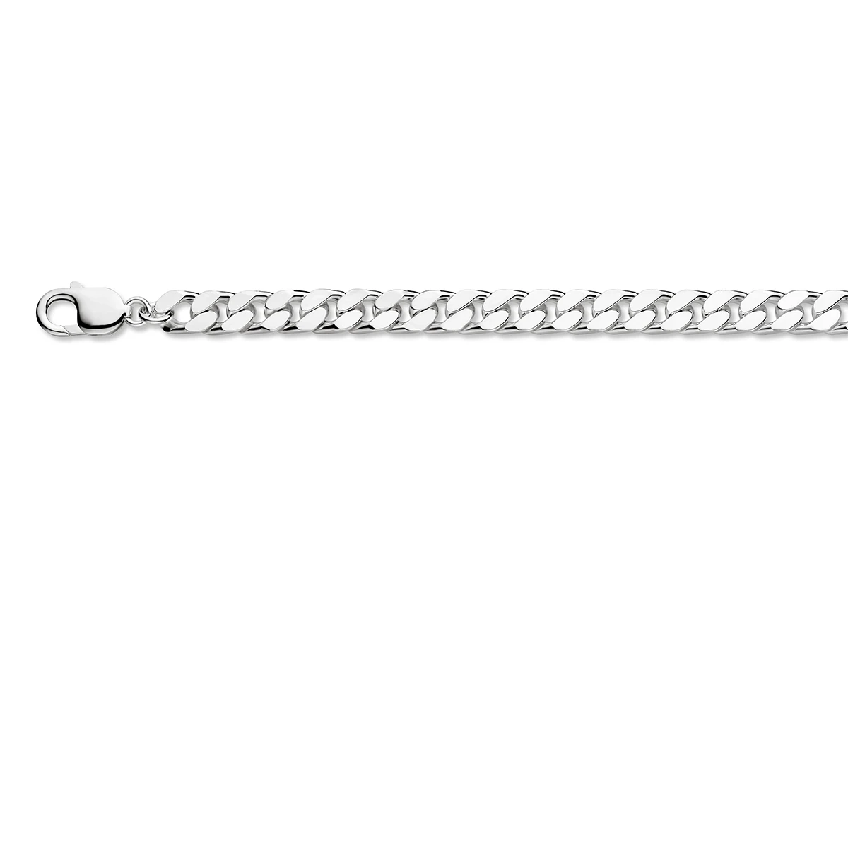 gourmette 4 zijdes geslepen 8 mm zilver wit