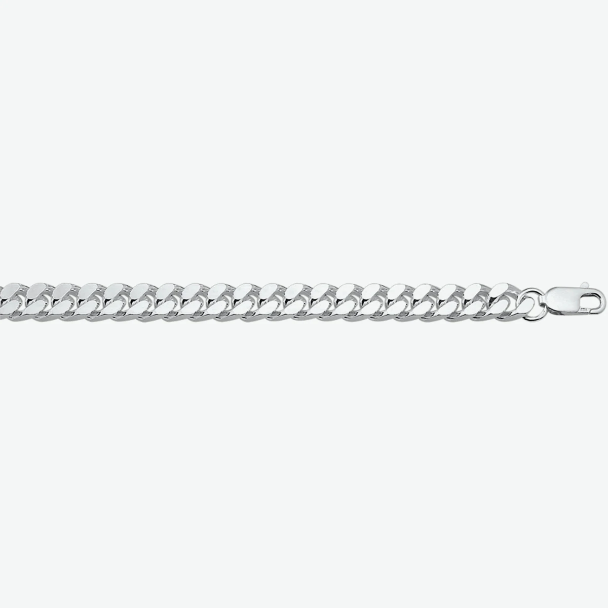 gourmette 4 zijdes geslepen 8 mm zilver wit