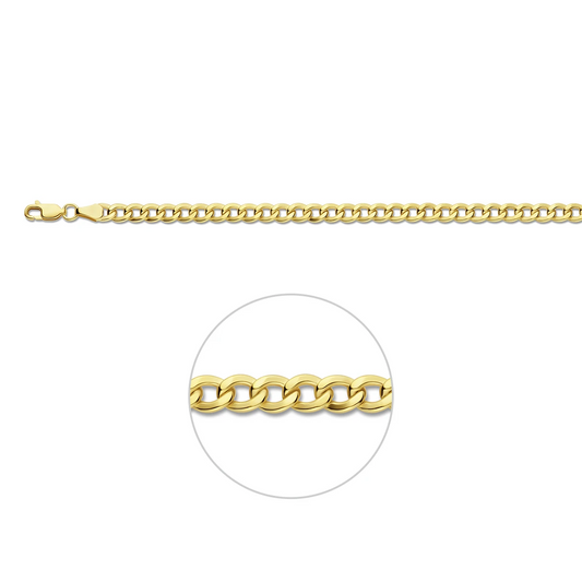 gourmette 4 zijdes geslepen massief 5,0 mm silgold (geel met zilverkern)