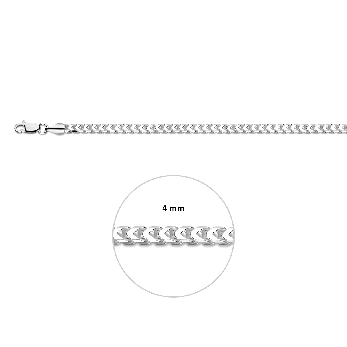 gourmette 4,0 mm zilver wit