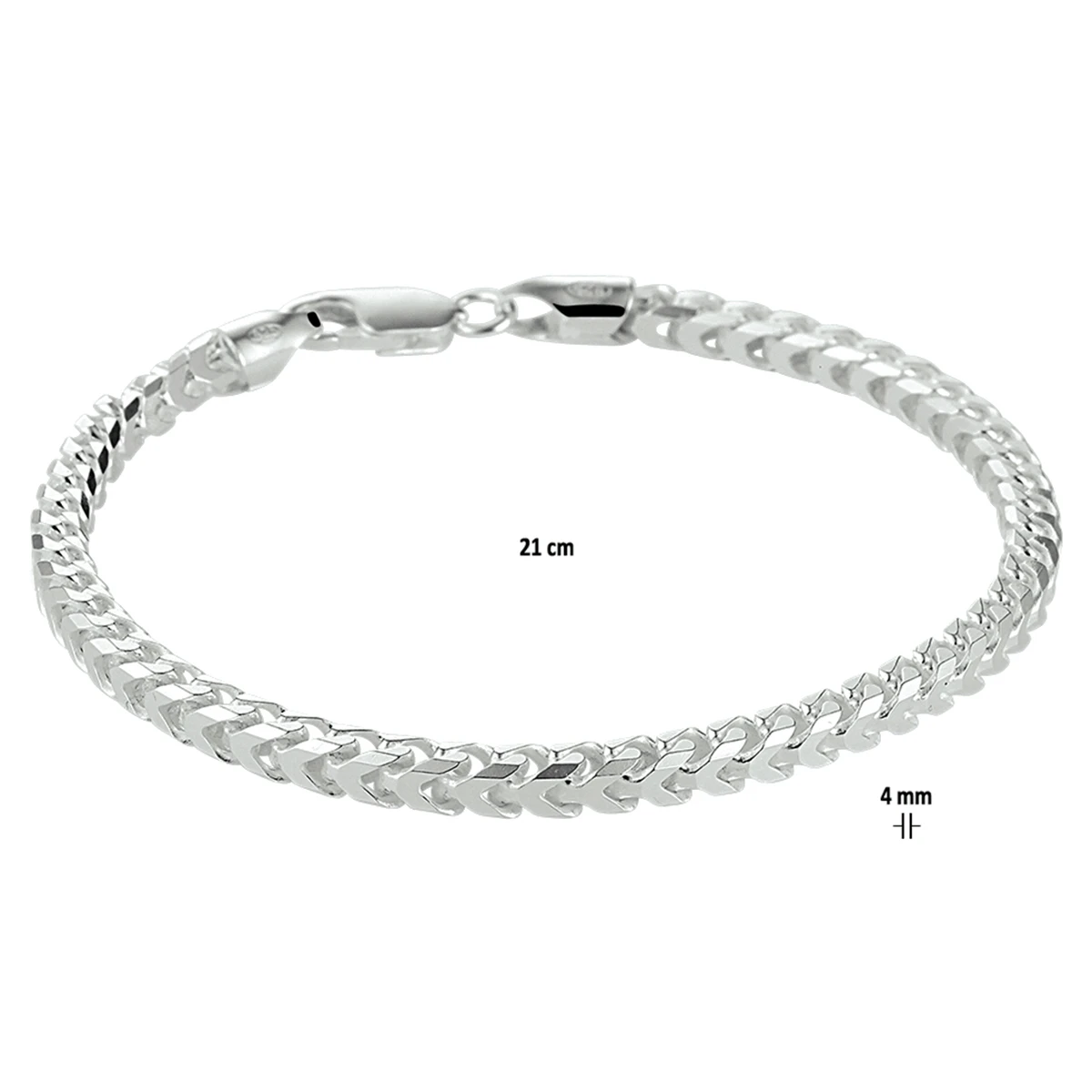 gourmette 4,0 mm zilver wit