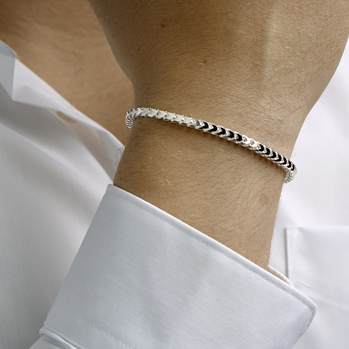 gourmette 4,0 mm zilver wit