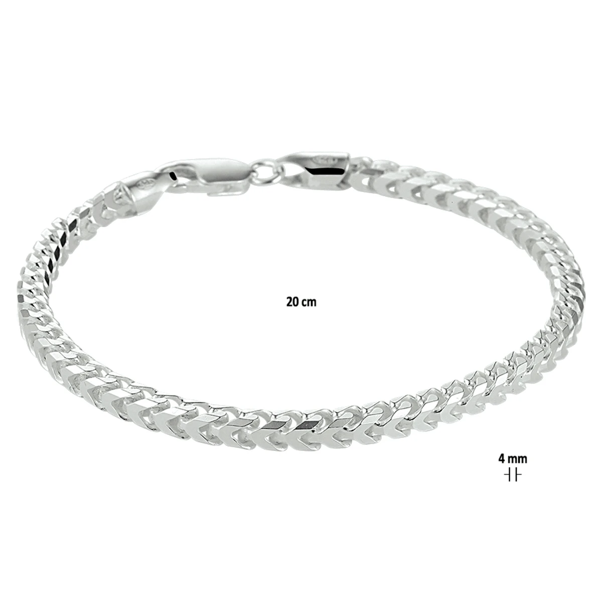 gourmette 4,0 mm zilver wit