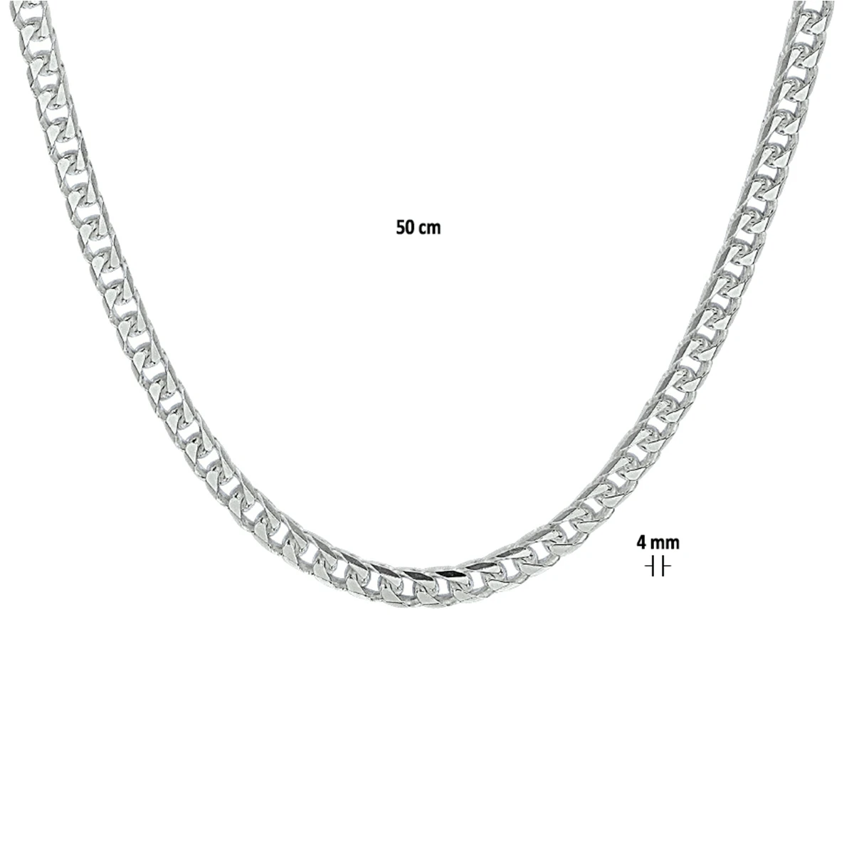 gourmette 4,0 mm zilver wit