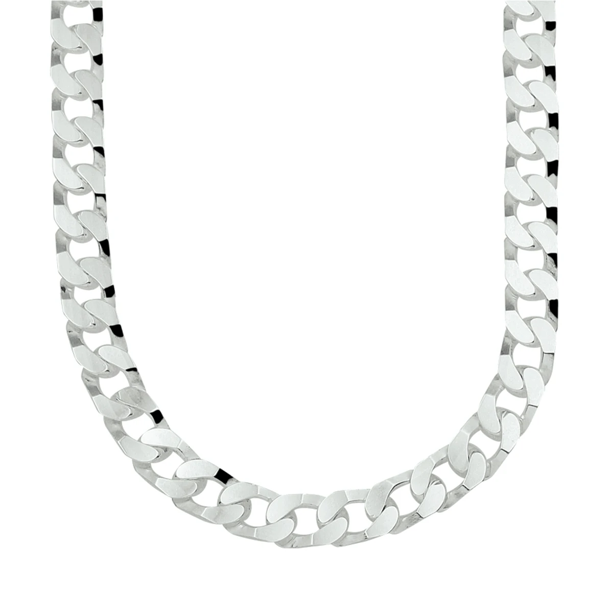 gourmette 6 zijdes geslepen 6,5 mm zilver wit