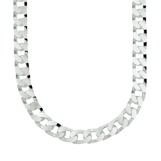 gourmette 6 zijdes geslepen 6,5 mm zilver wit