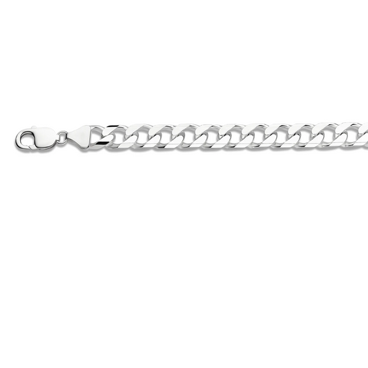 gourmette 8 zijdes geslepen 10 mm zilver wit