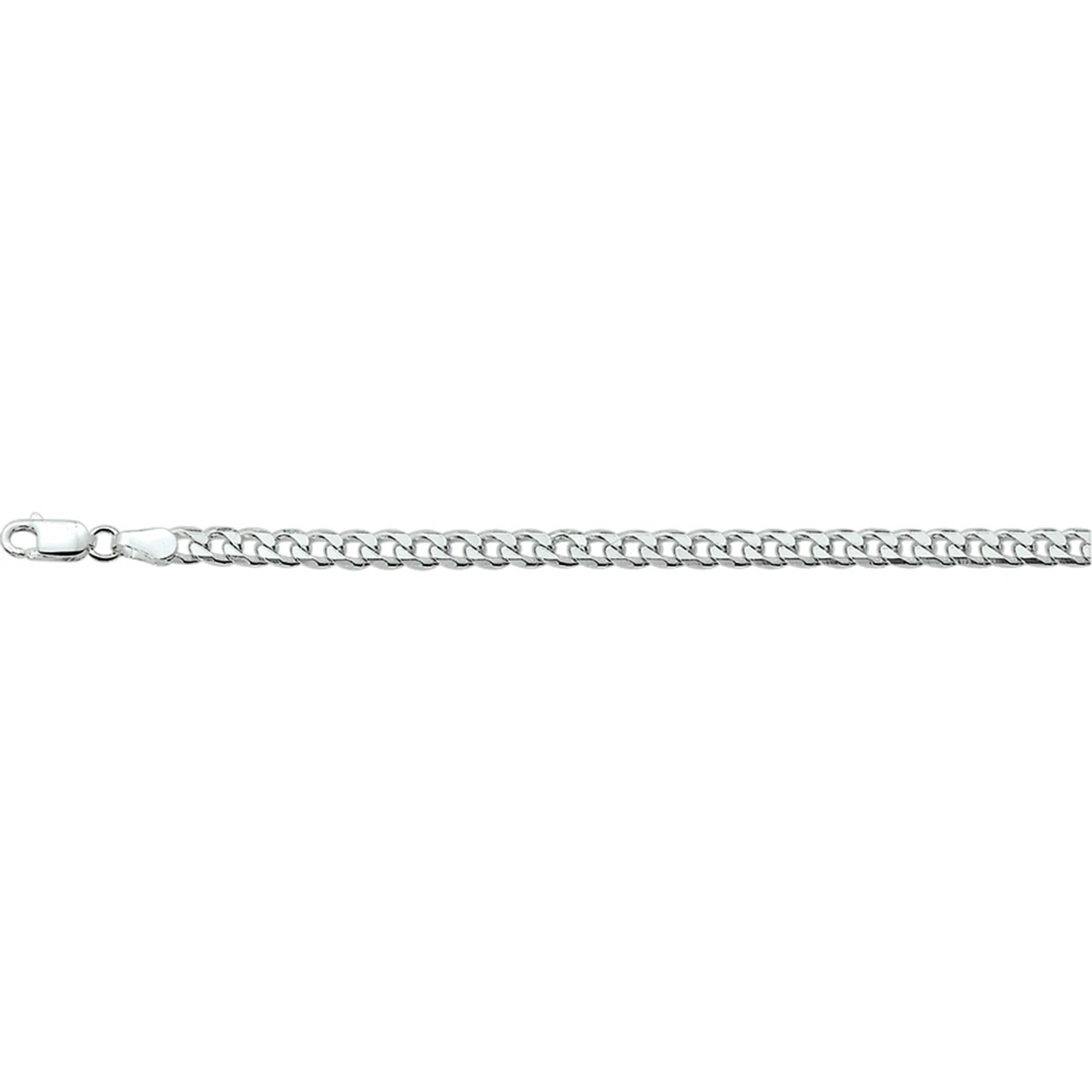 gourmette 8 zijdes geslepen 4,0 mm zilver wit