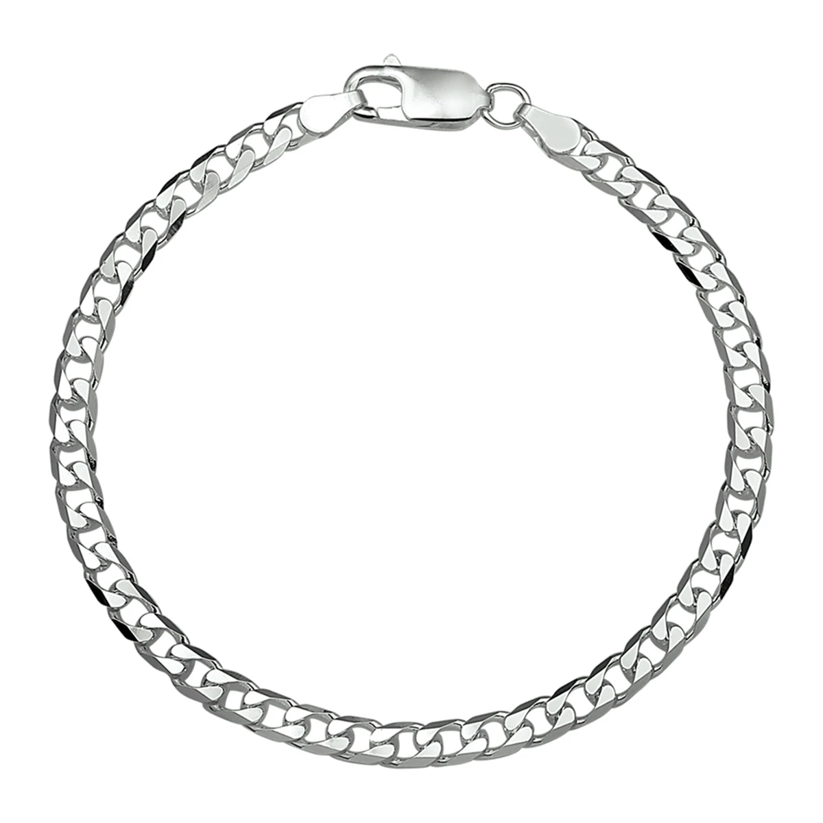gourmette 8 zijdes geslepen 4,0 mm zilver wit
