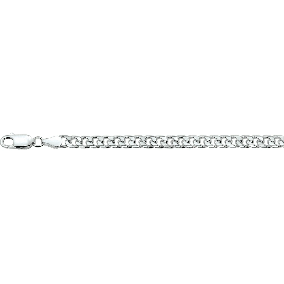 gourmette 8 zijdes geslepen 5,0 mm zilver wit