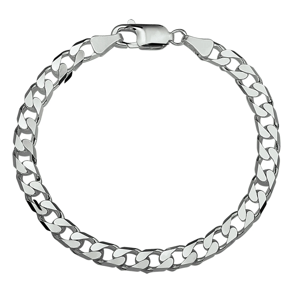 gourmette 8 zijdes geslepen 6,0 mm zilver wit