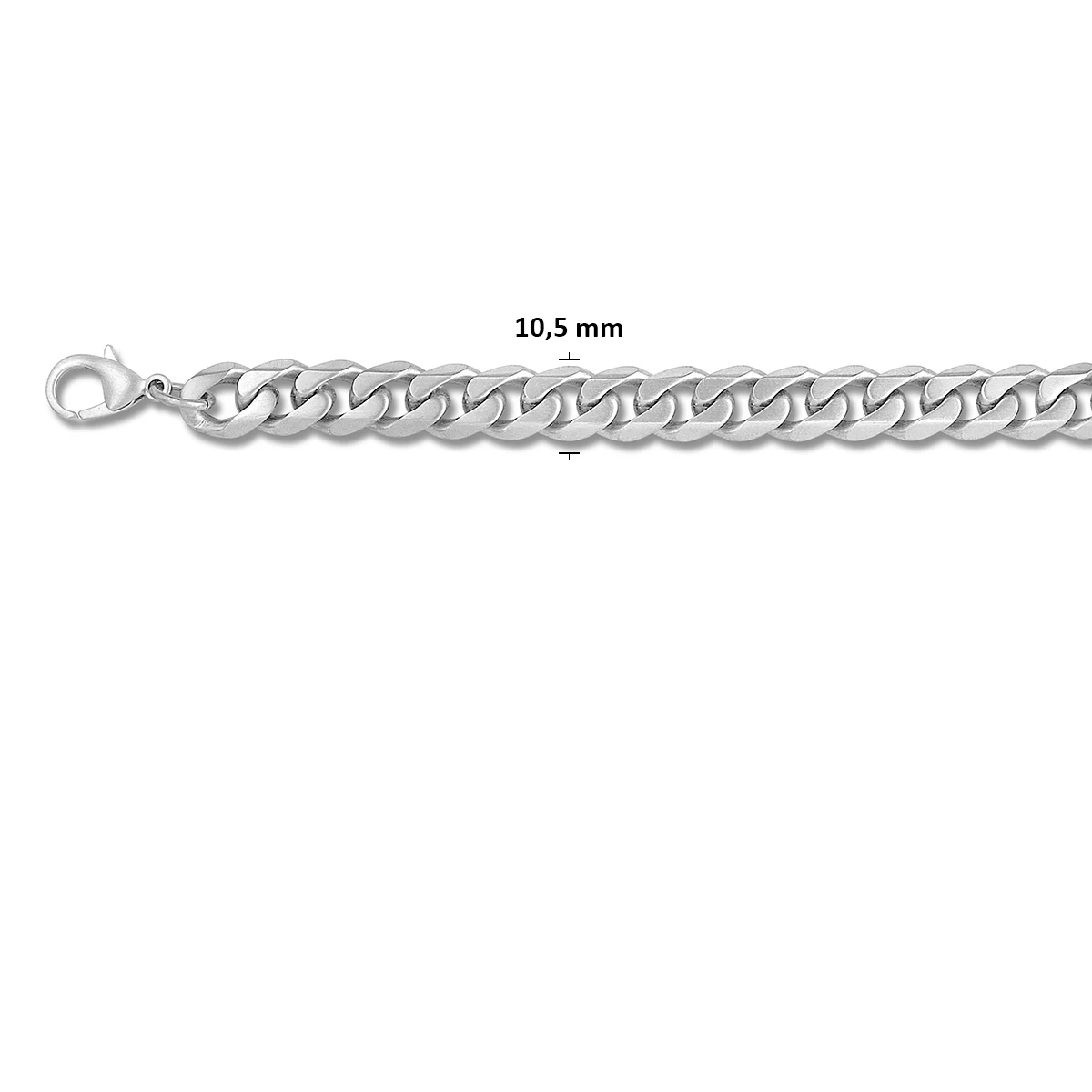 gourmette geslepen 10,5 mm edelstaal