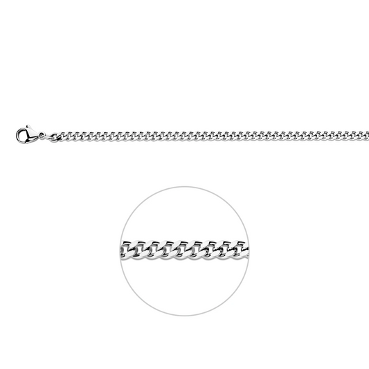 gourmette geslepen 3,8 mm edelstaal