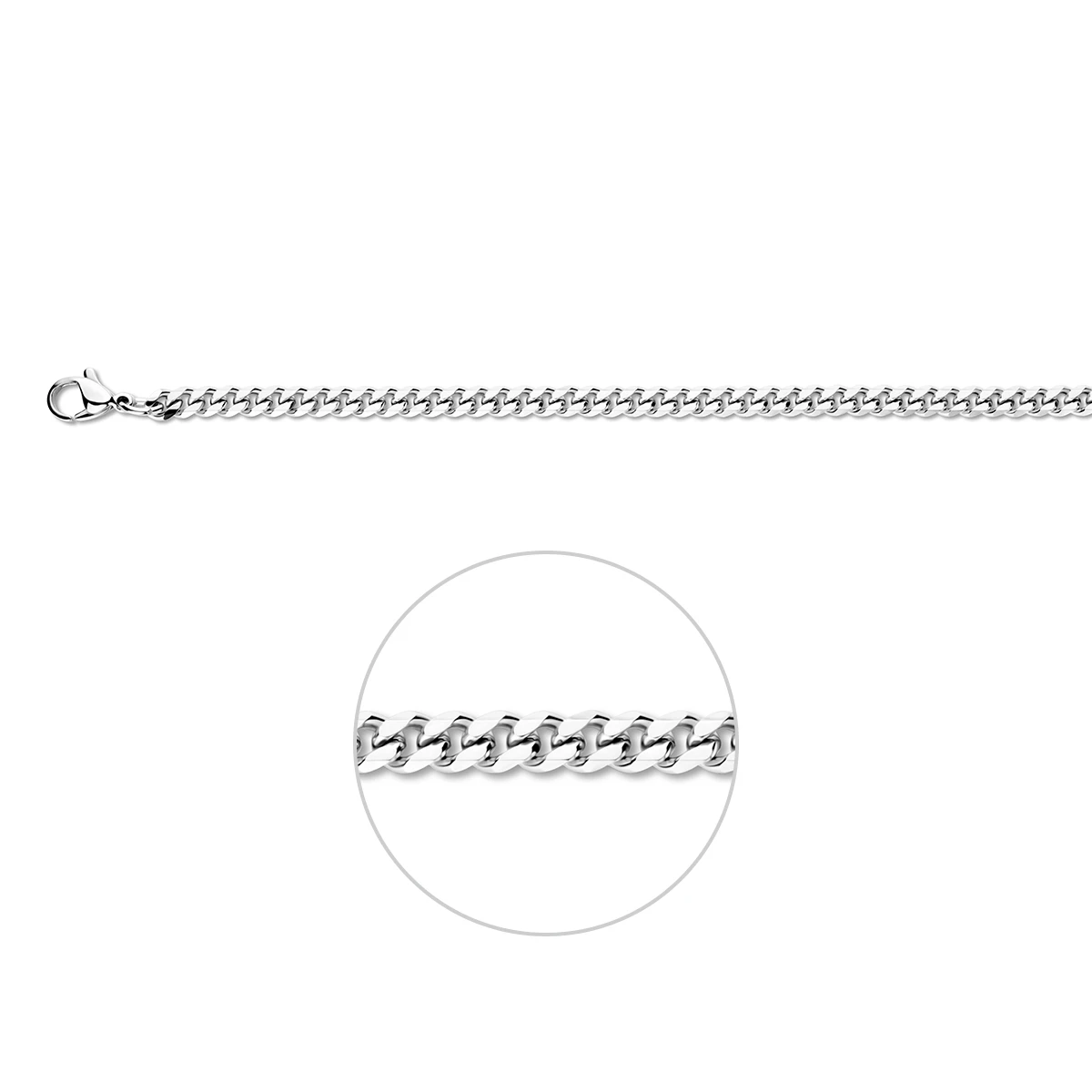 gourmette geslepen 4,3 mm edelstaal