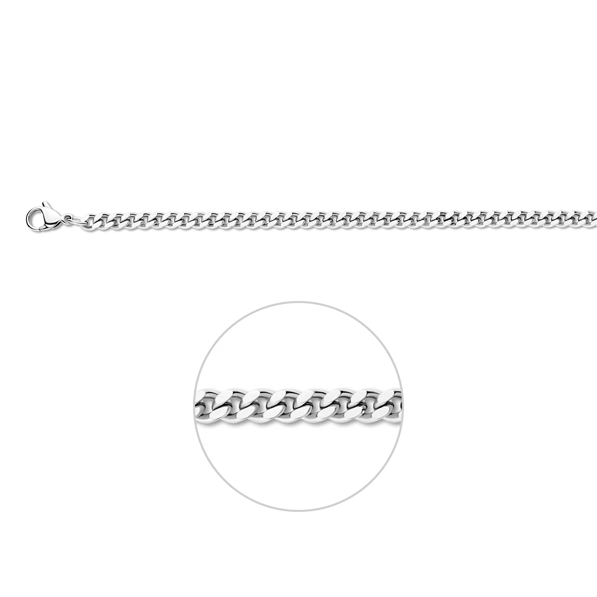 gourmette geslepen 4,3 mm edelstaal