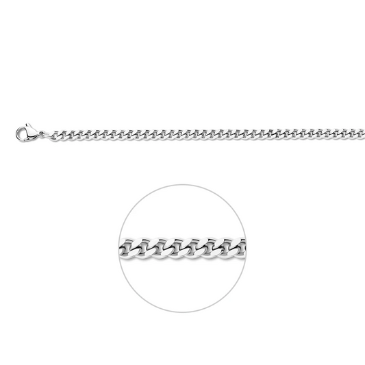 gourmette geslepen 4,3 mm edelstaal