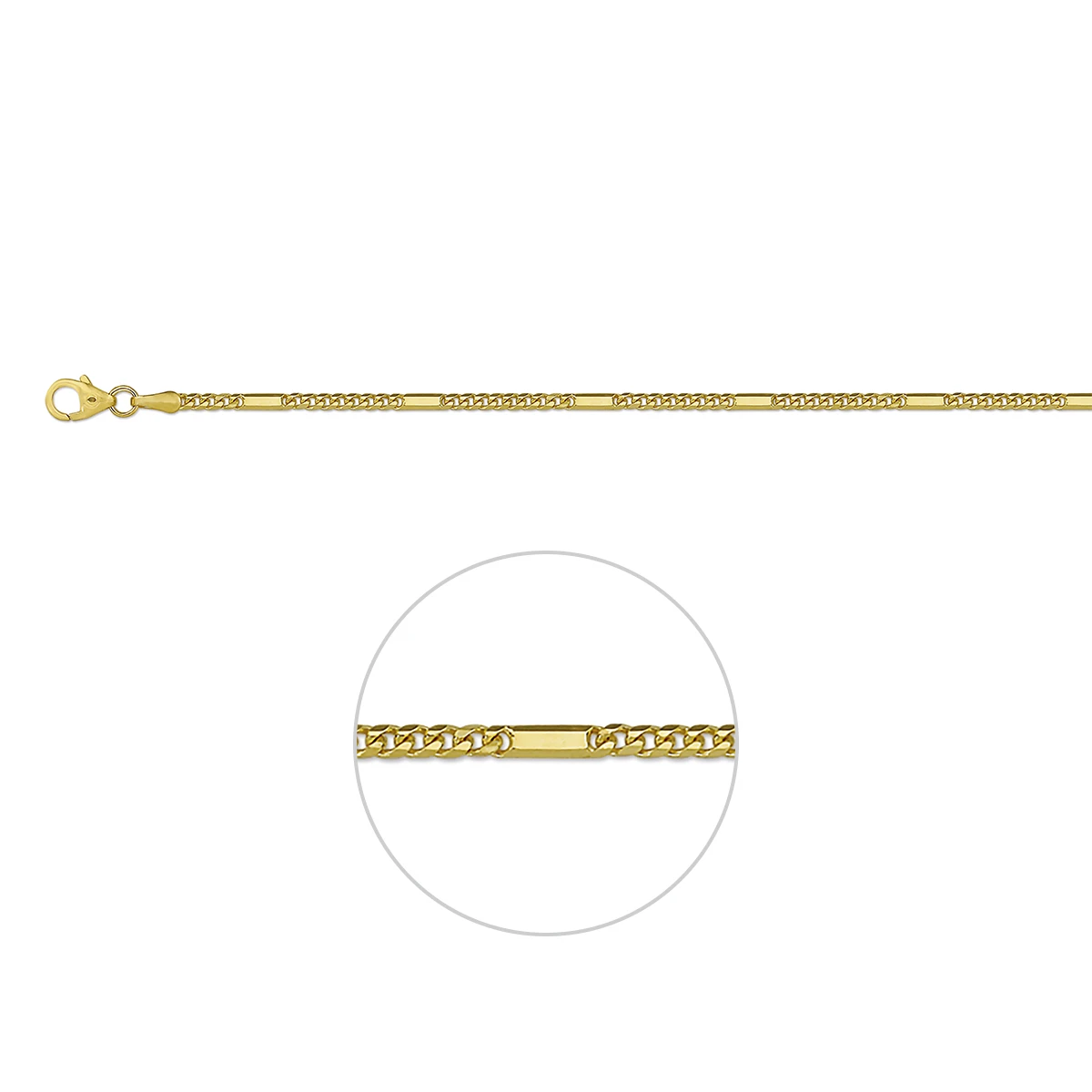 gourmette met tussenstuk 2,0 mm 14K geelgoud
