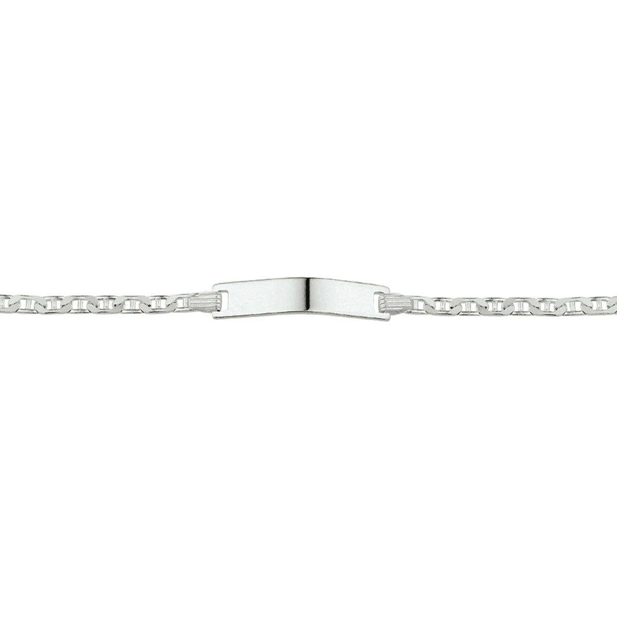 graveerarmband anker plaat 4,2 mm 11 - 13 cm zilver wit