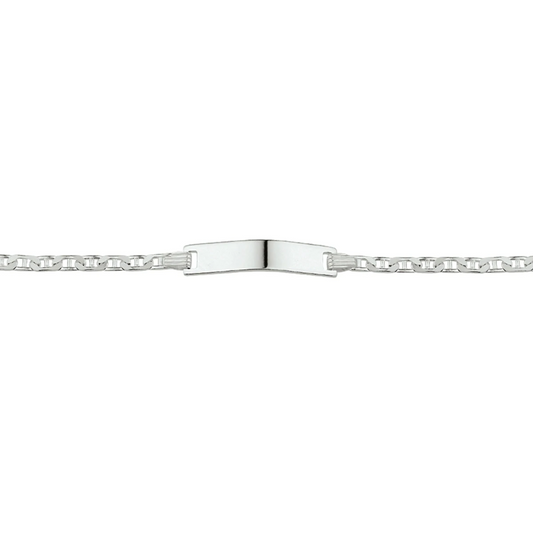 graveerarmband anker plaat 4,2 mm 11 - 13 cm zilver wit