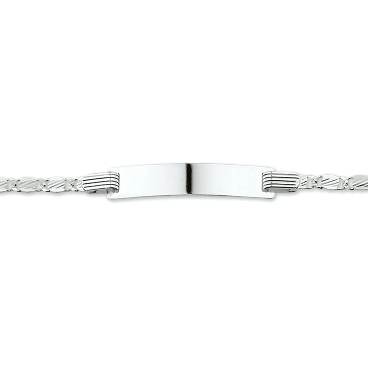 graveerarmband anker plaat 5,0 mm 13 - 15 cm zilver wit