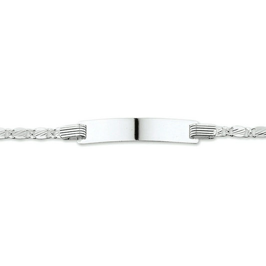 graveerarmband anker plaat 5,0 mm 13 - 15 cm zilver wit