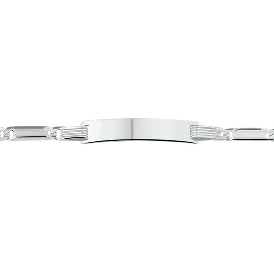 graveerarmband anker plaat 5,0 mm 14 - 16 cm zilver gerhodineerd