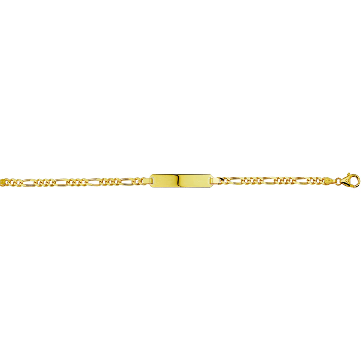 graveerarmband figaro plaat 6,0 mm 14K geelgoud