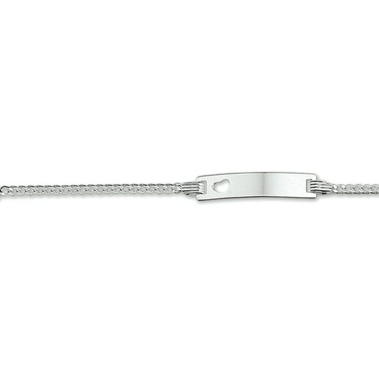 graveerarmband gourmet plaat 4,2 mm 9 - 11 cm zilver gerhodineerd