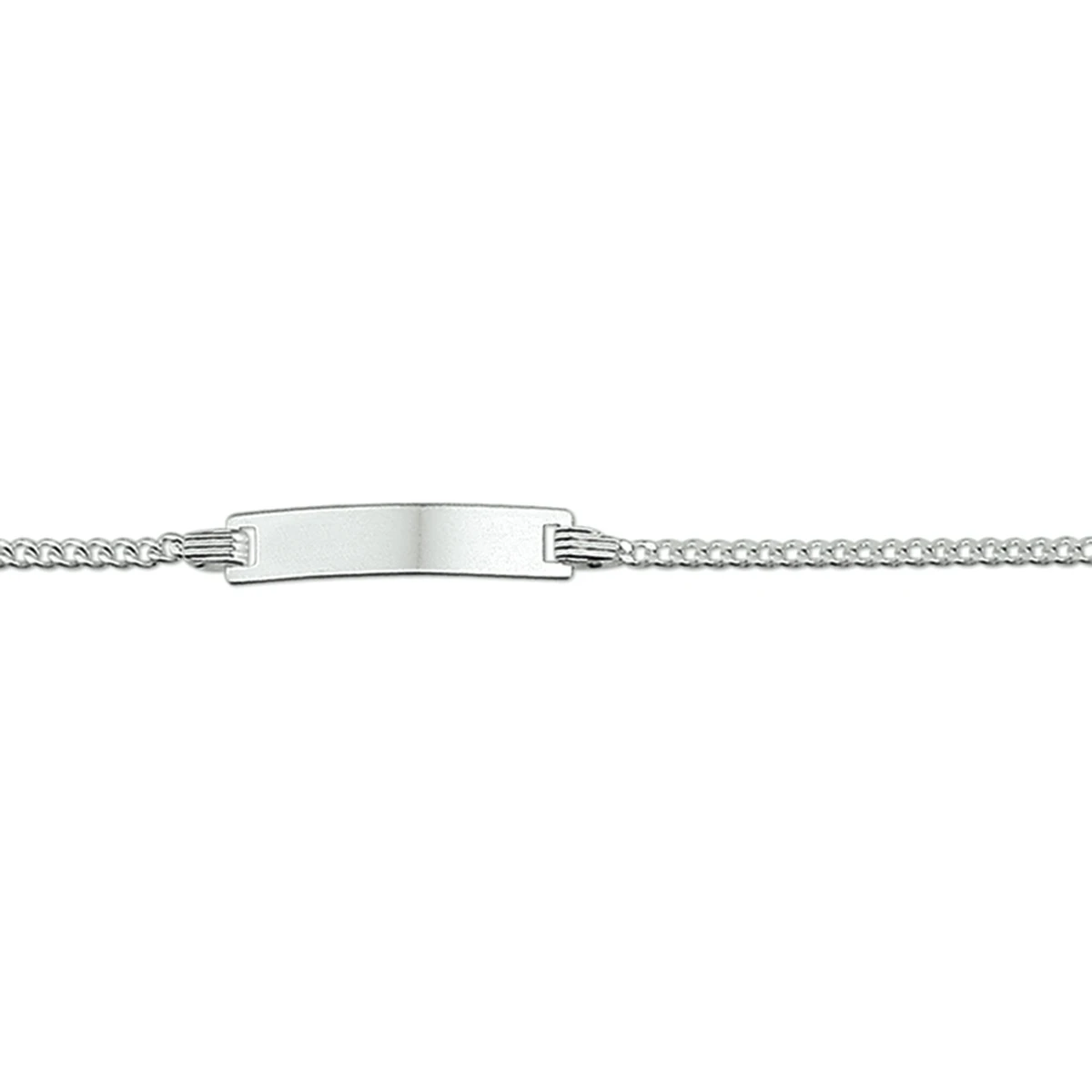 graveerarmband gourmet plaat 4,2 mm 9 - 11 cm zilver gerhodineerd