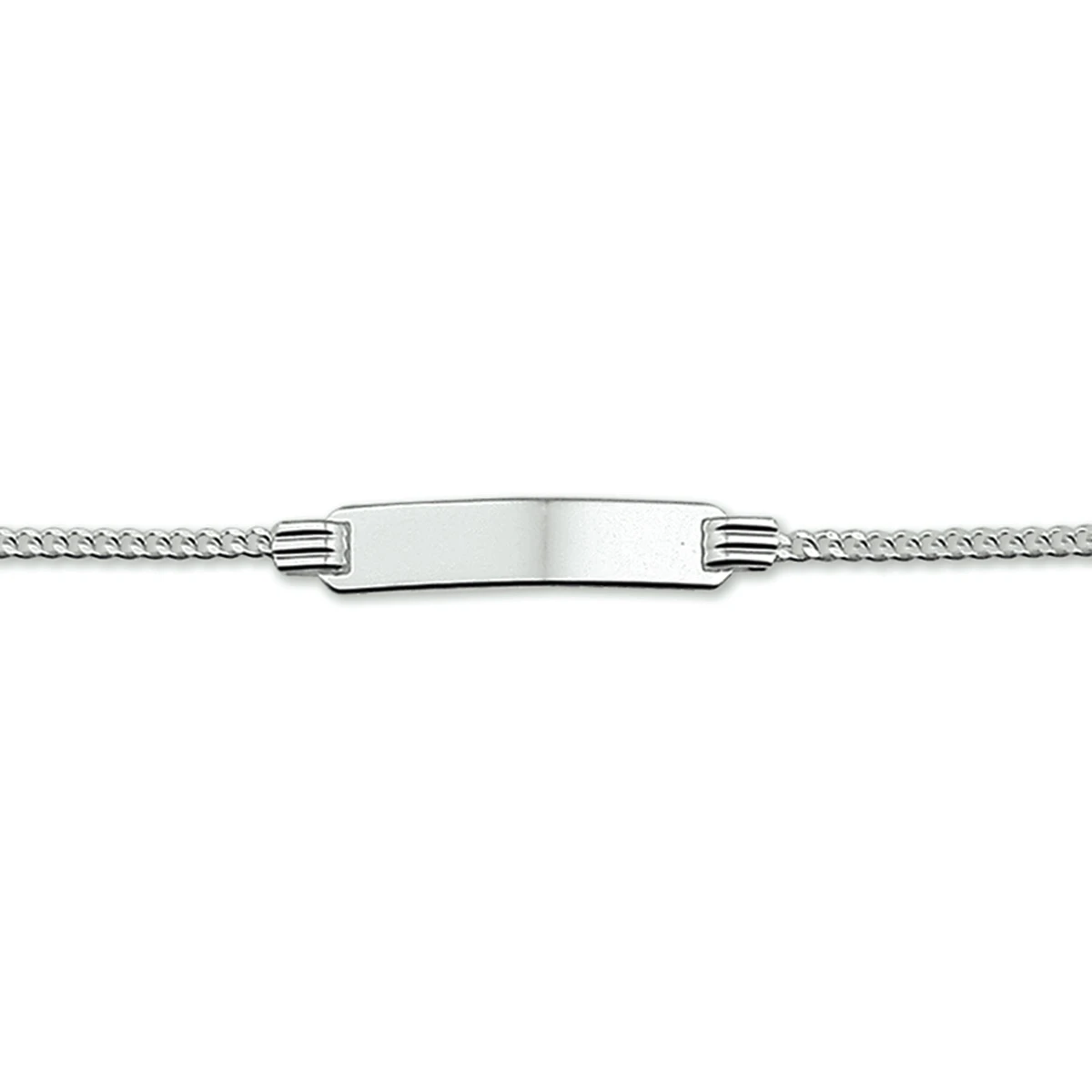 graveerarmband gourmet plaat 4,8 mm 13 - 15 cm zilver gerhodineerd
