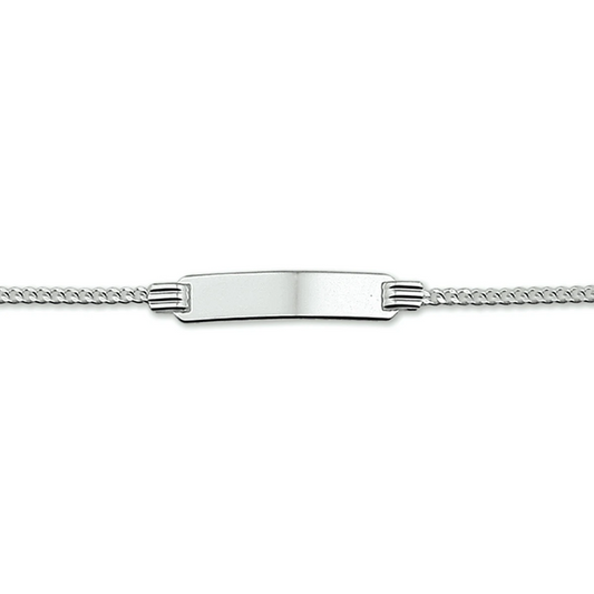 graveerarmband gourmet plaat 4,8 mm 13 - 15 cm zilver gerhodineerd