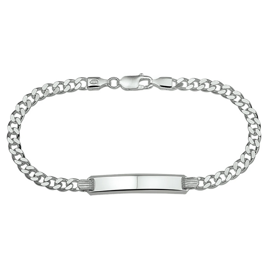 graveerarmband gourmet plaat 6 mm 19 cm zilver gerhodineerd