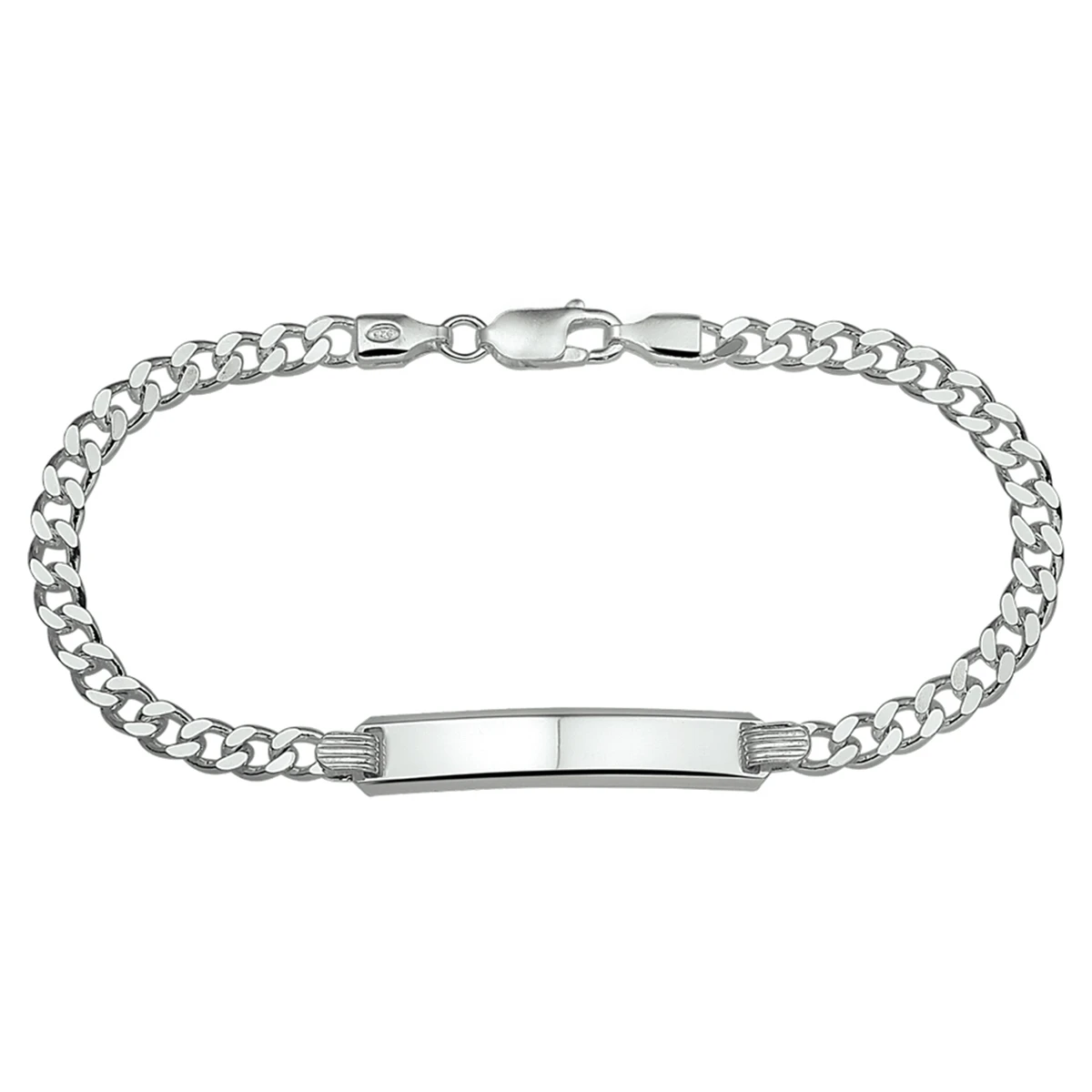 graveerarmband gourmet plaat 6 mm 19 cm zilver gerhodineerd
