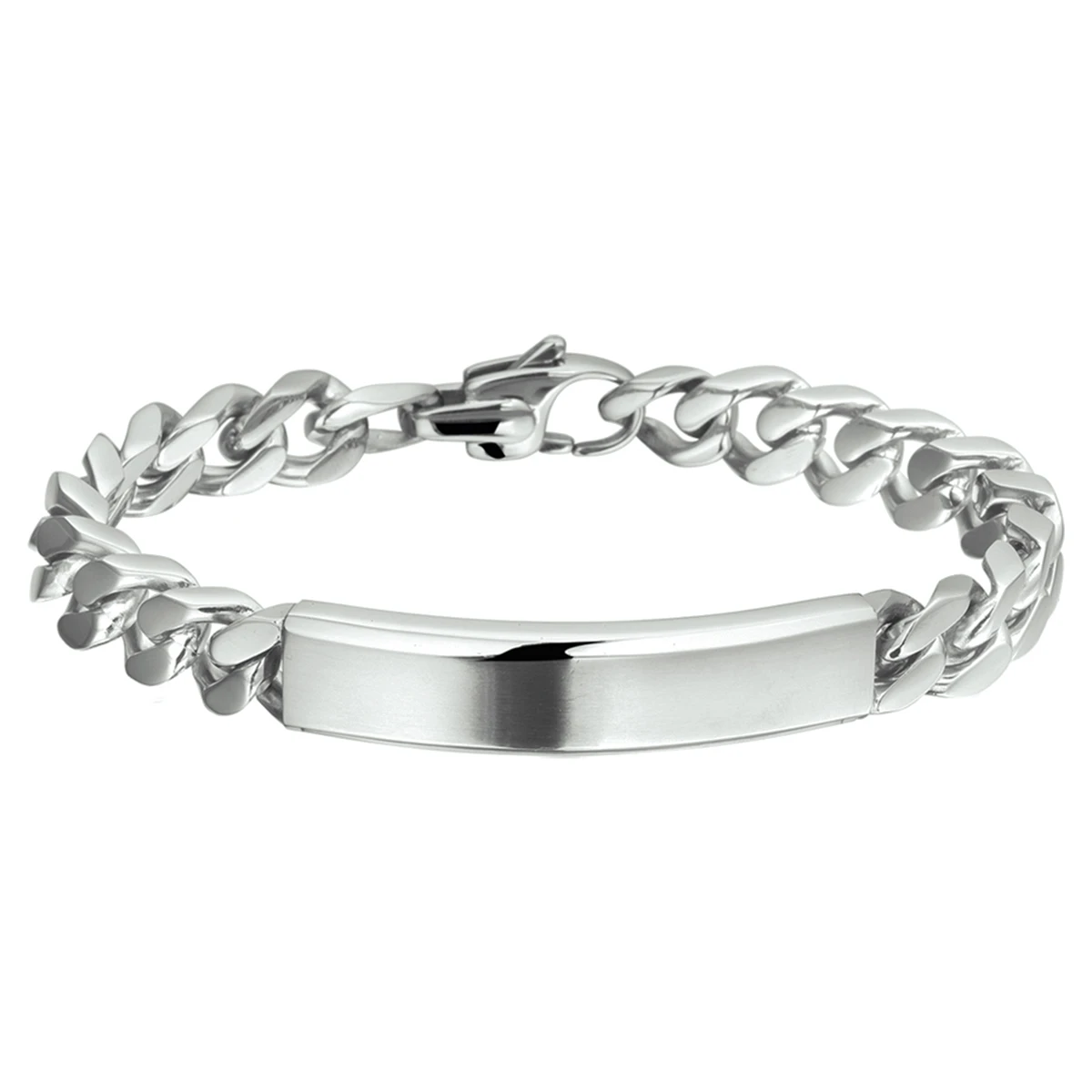 graveerarmband gourmet poli/mat plaat 11 mm 21 cm edelstaal