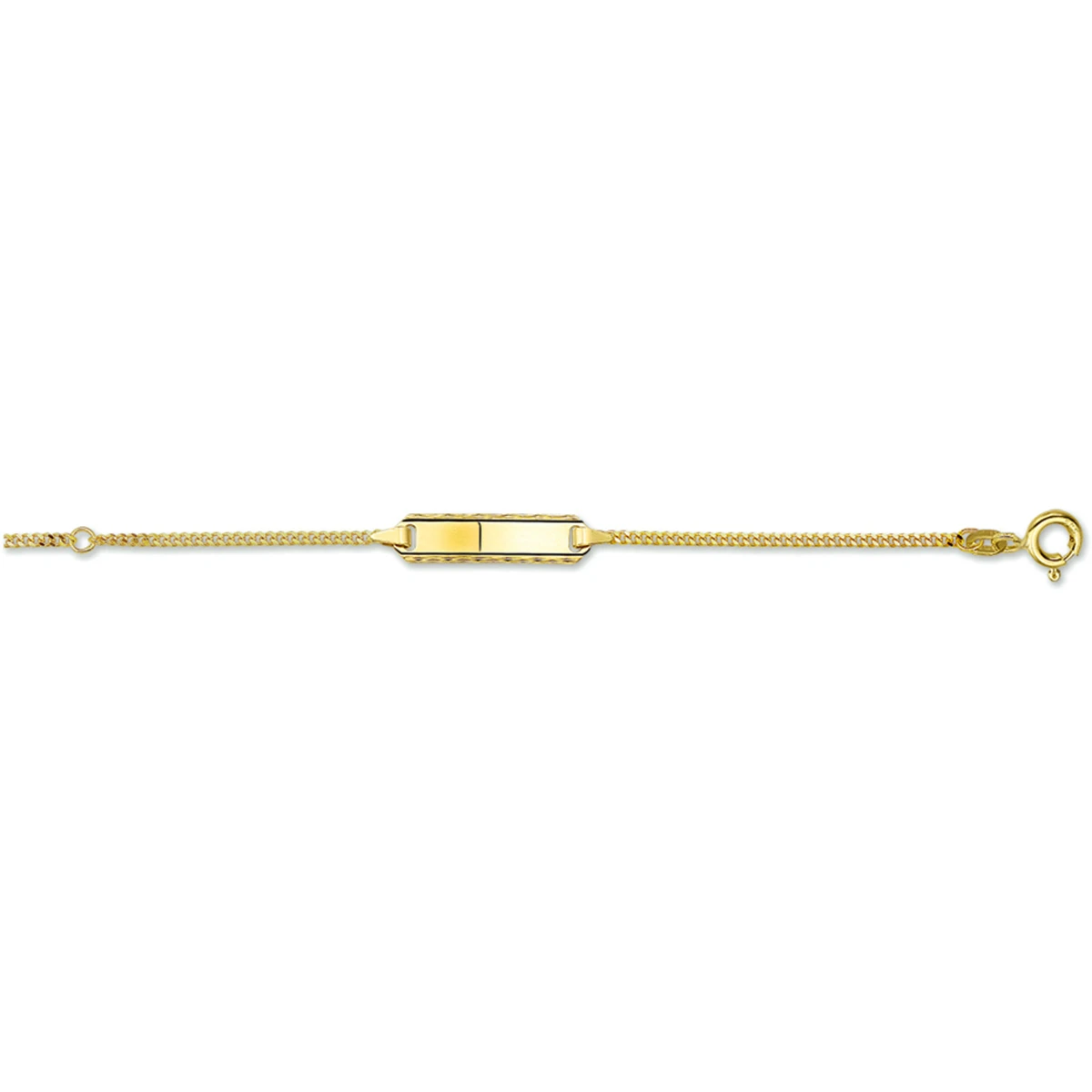 graveerarmband gourmette 4 zijdes geslepen plaat 5,0 mm 14K geelgoud
