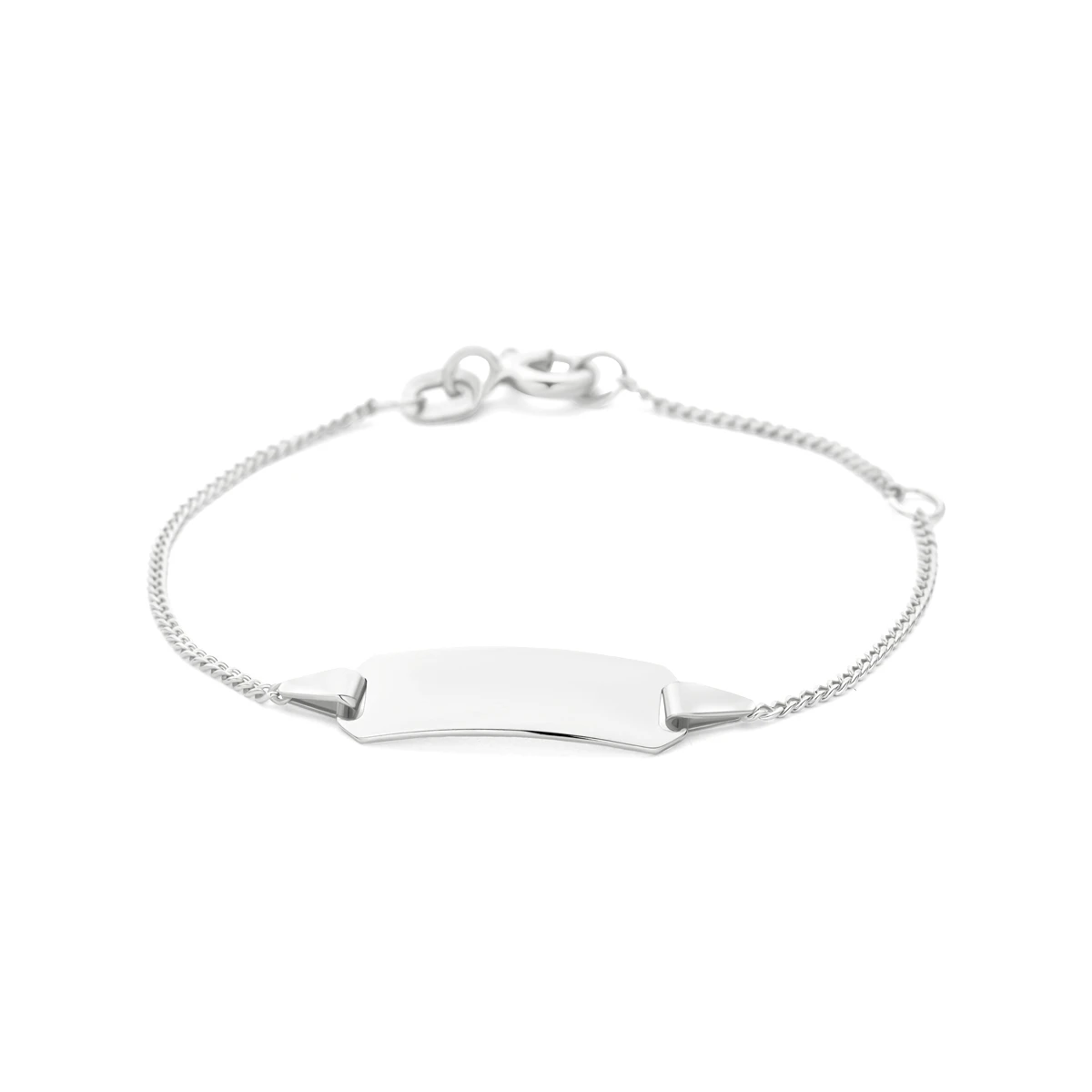 graveerarmband gourmette 4 zijdes geslepen plaat 5,0 mm 14K witgoud