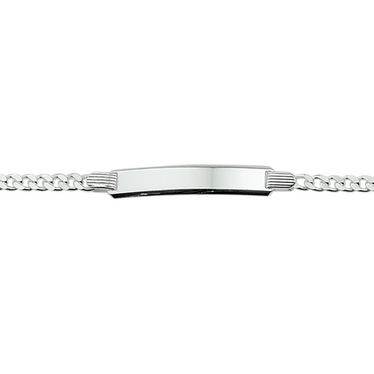 graveerarmband gourmette 4 zijdes geslepen plaat 5,0 mm 16 cm zilver wit