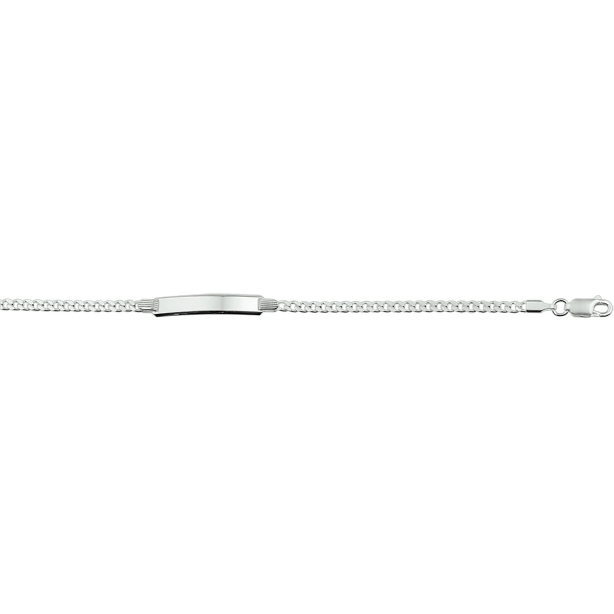 graveerarmband gourmette 4 zijdes geslepen plaat 5,0 mm 16 cm zilver wit