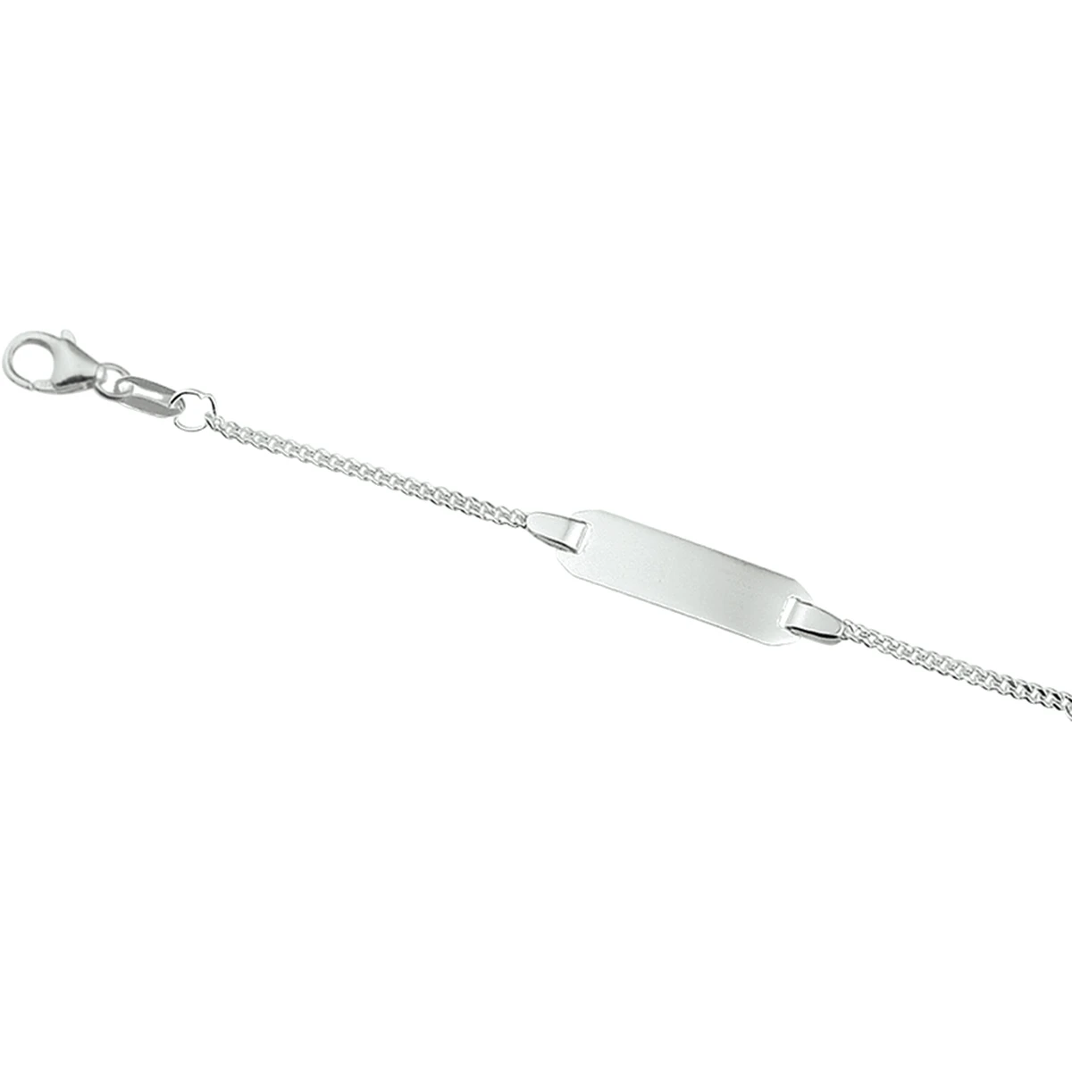 graveerarmband gourmette 4 zijdes geslepen plaat 5,0 mm zilver wit