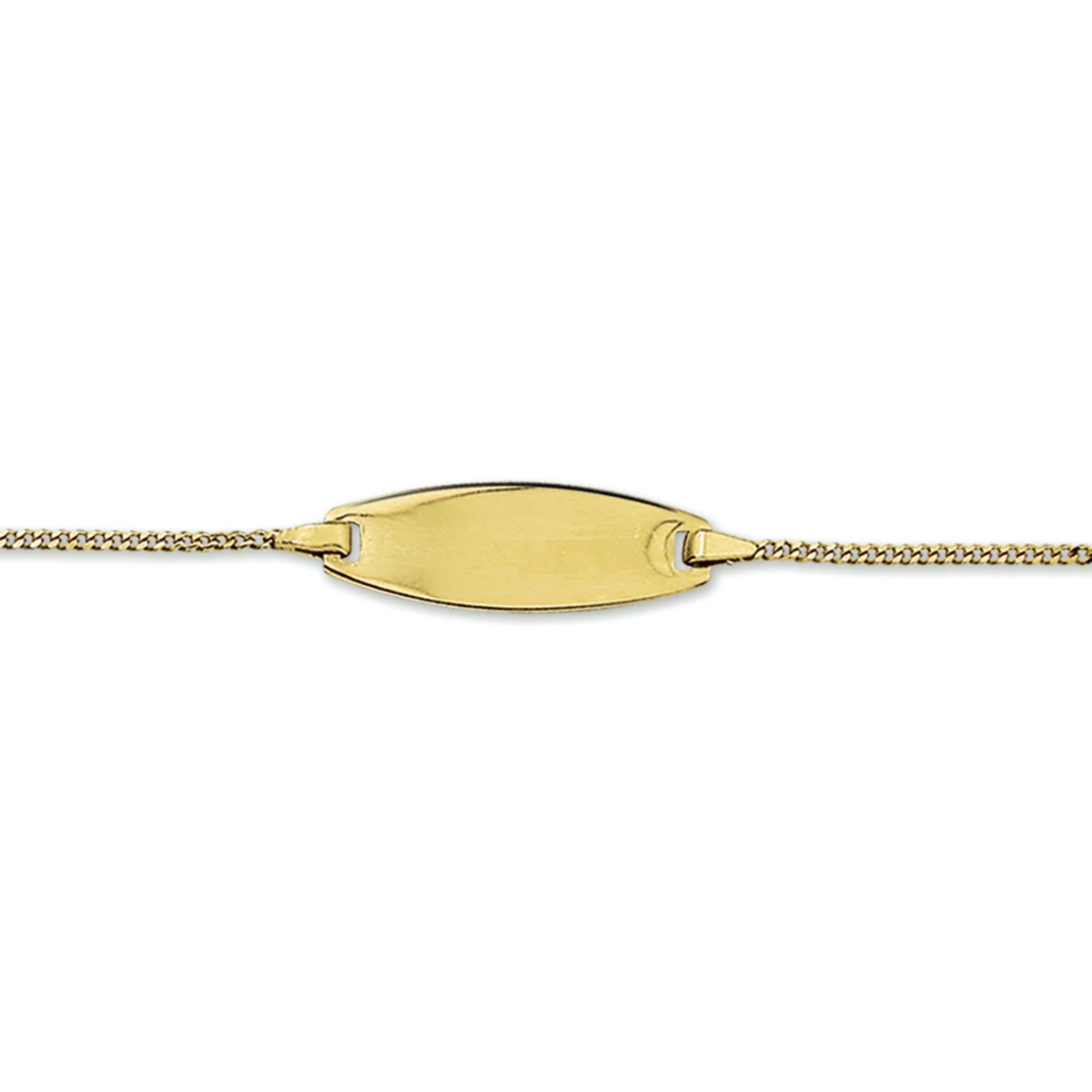graveerarmband gourmette 4 zijdes geslepen plaat 7,5 mm 14K geelgoud