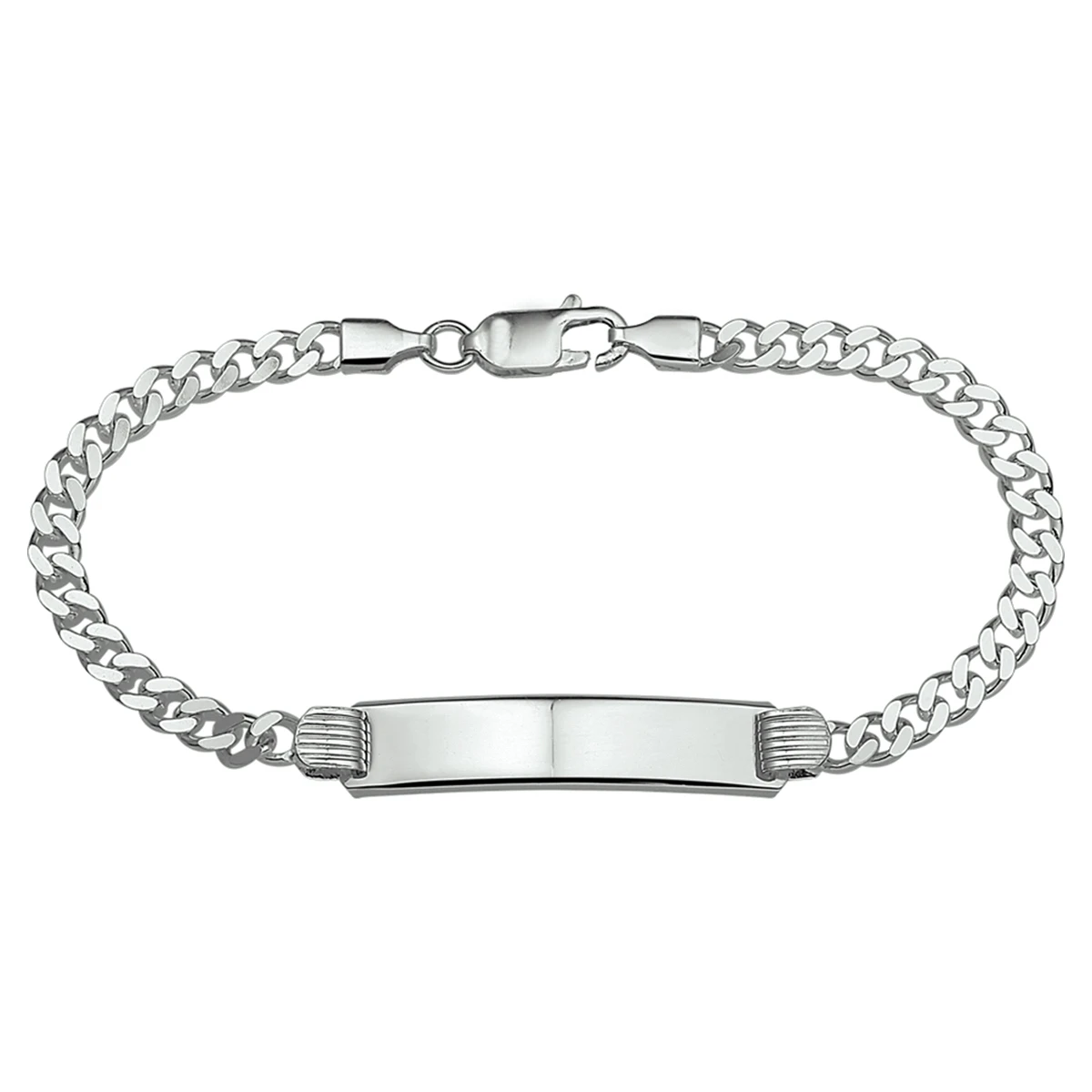 graveerarmband gourmette 4 zijdes geslepen plaat 8 mm 20 cm zilver gerhodineerd